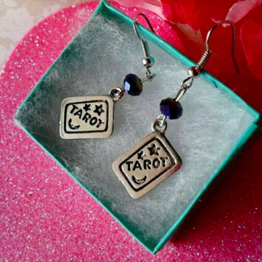 Tarot earrings witchy sun moon gypsy spell